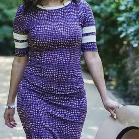 LuLaRoe Dresses & Skirts - LuLaRoe S Julia Purple with Dark Purple Patterned Pencil Dress XXS